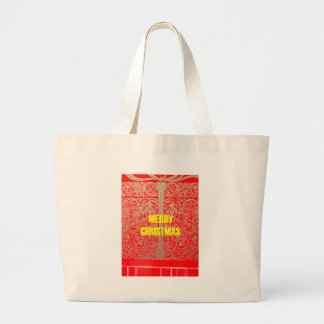 The Happy Christmas Red and Gold Collection. Large Tote Bag
