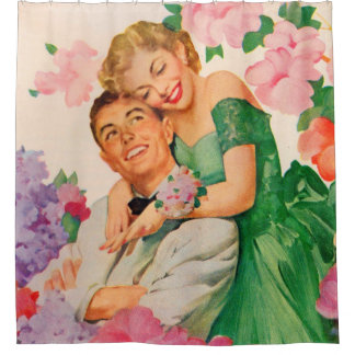 the happy couple shower curtain
