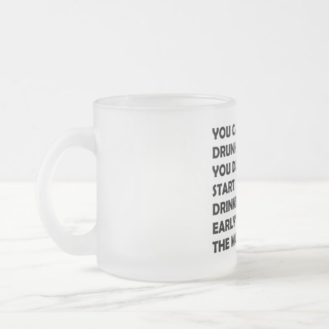 The Happy Drinker Frosted Glass Coffee Mug (Left)