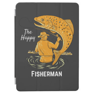 The Happy Fisherman Cool Design For Fishing Lovers iPad Air Cover
