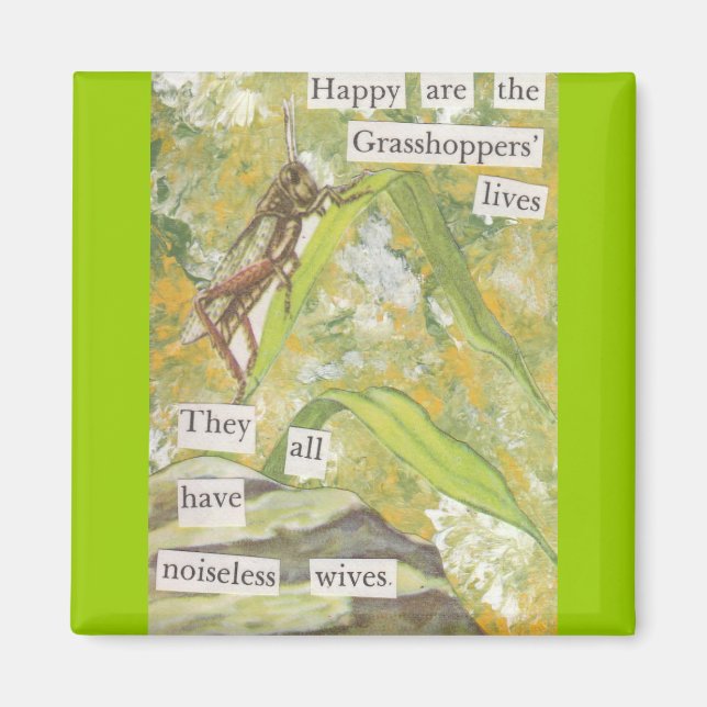 The Happy Grasshoppers Magnet (Front)