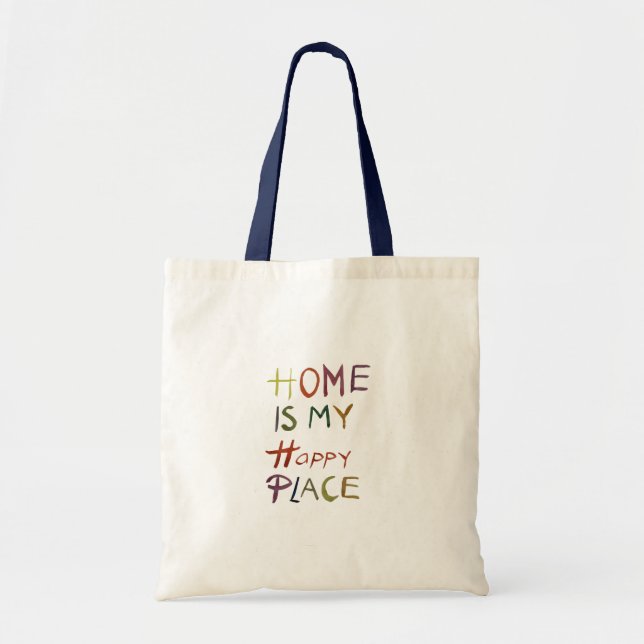 The Happy Introvert “Home Is My Happy Place” Tote Bag (Front)