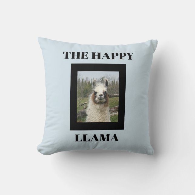 THE HAPPY LLAMA THROW PILLOW (Front)