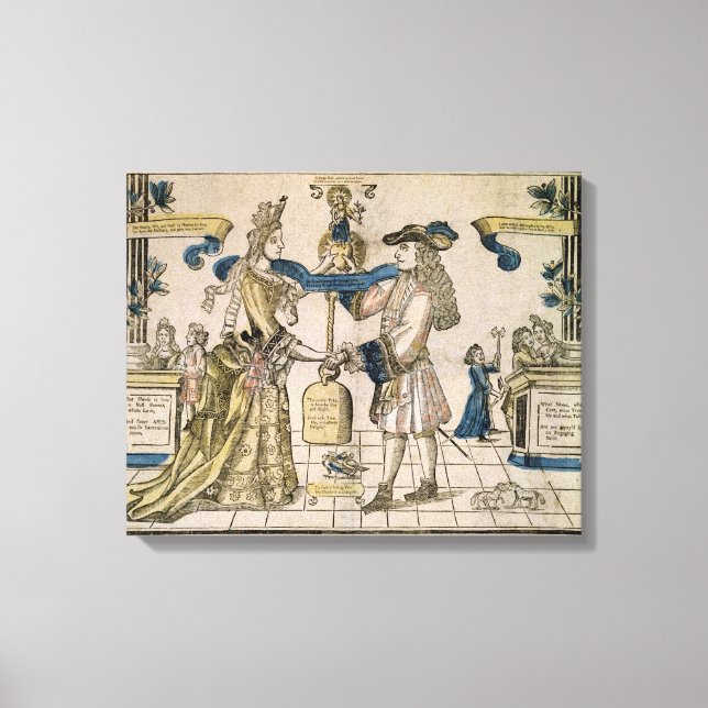 The Happy Marriage (stencil coloured woodcut) Canvas Print (Front)