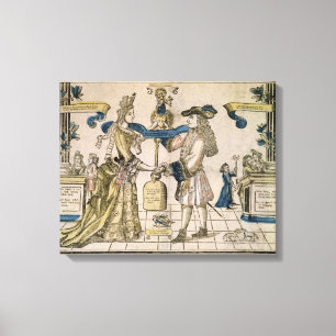 The Happy Marriage (stencil coloured woodcut) Canvas Print