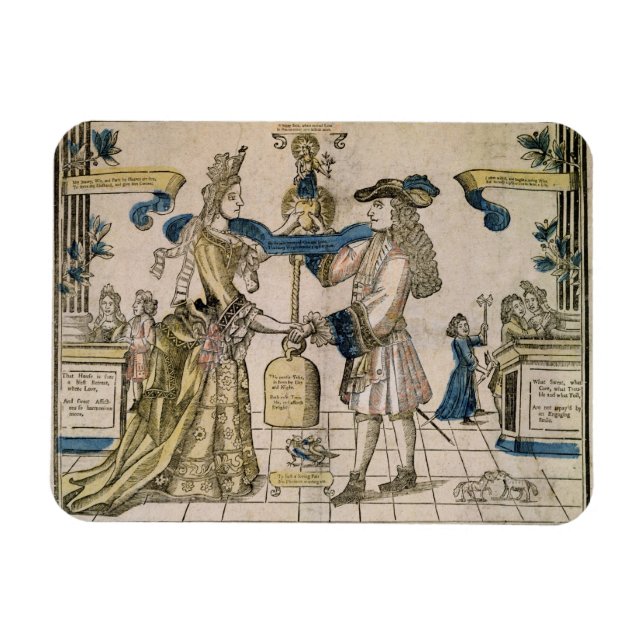 The Happy Marriage (stencil coloured woodcut) Magnet (Horizontal)