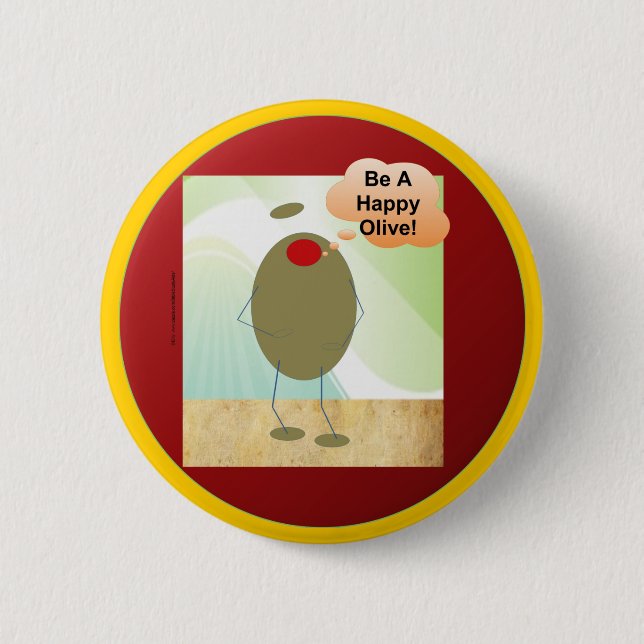 The Happy Olive Pinback Button (Front)
