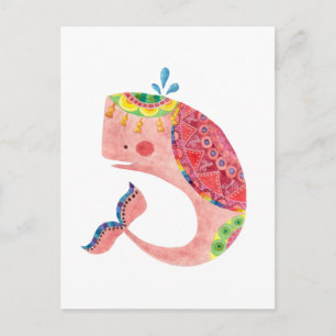 The Happy Pink Whale Postcard