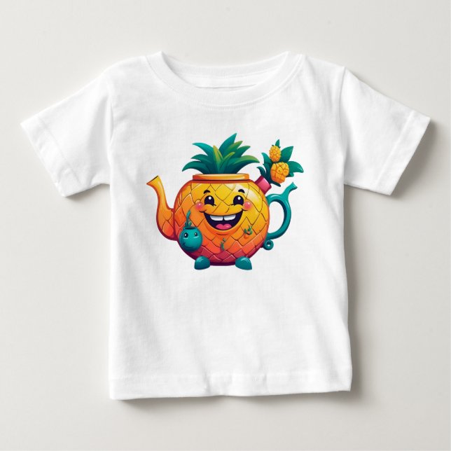 The Happy & Prosperous Pineapple Teapot Baby T-Shirt (Front)