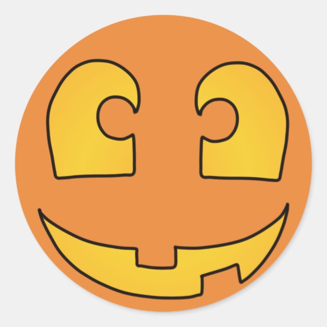 The Happy Pumpkin Classic Round Sticker (Front)