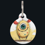 "The Happy Punkti Monster" Pet ID Tag<br><div class="desc">A friendly,  cheerful one-eye monster with colorful dots and red horns. Perfect for children's products,  greeting cards or posters in the children's room - it brings fun,  color and a smile to everyday life.</div>