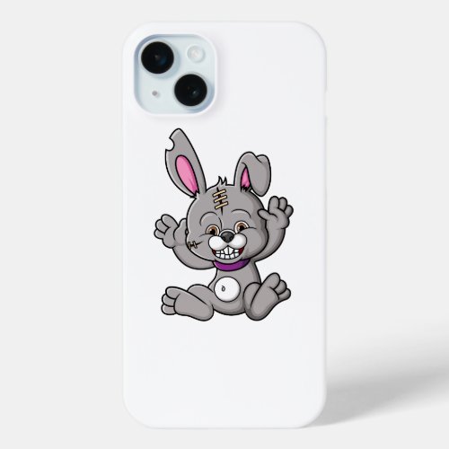 the happy rabbit sitting and smiling iPhone 15 plus case