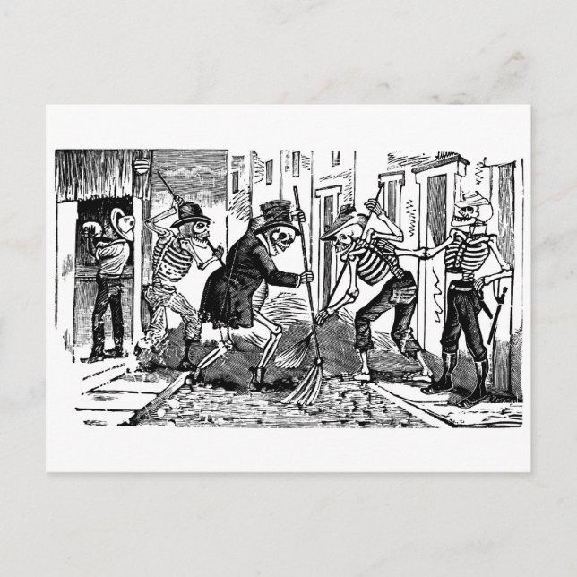 "The Happy Street Cleaner Calaveras" Postcard (Front)