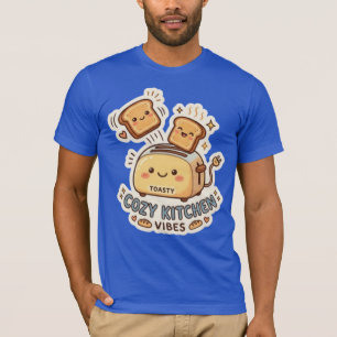 The Happy Toaster   Quirky Breakfast Sticker Tee