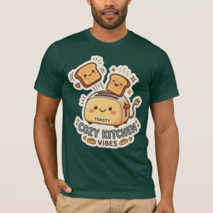 The Happy Toaster Quirky Breakfast Sticker Tee