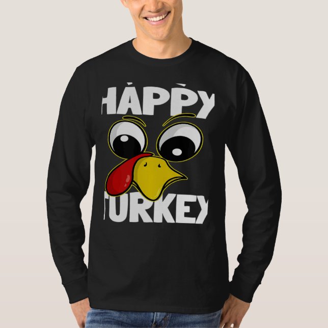 The Happy Turkey Family Group Matching Thanksgivin T-Shirt (Front)
