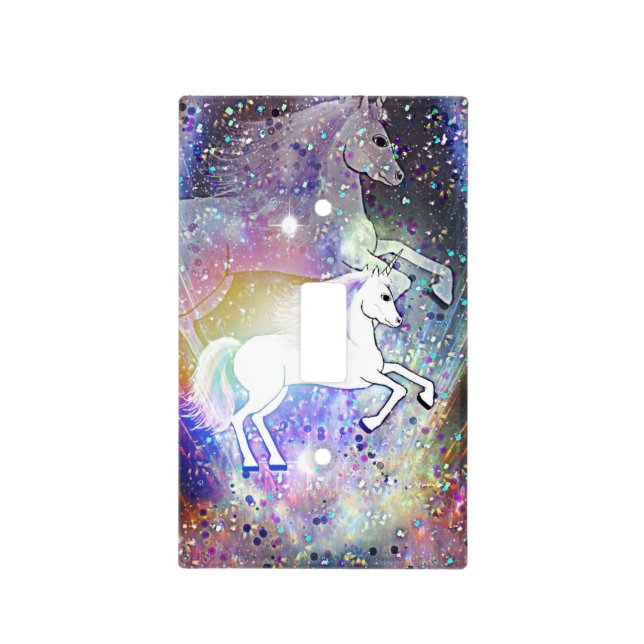 The Happy Unicorn Light Switch Cover (Front)