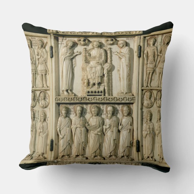 The Harbaville Triptych depicting Christ Enthroned Throw Pillow (Front)