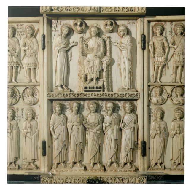 The Harbaville Triptych depicting Christ Enthroned Tile (Front)