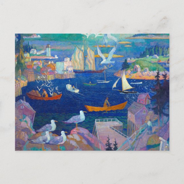 The Harbor at Herring Gut, 1925 by N. C. Wyeth Postcard (Front)