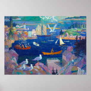 The Harbor at Herring Gut, 1925 by N. C. Wyeth Poster