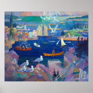 The Harbor at Herring Gut by Newell Convers Wyeth Poster