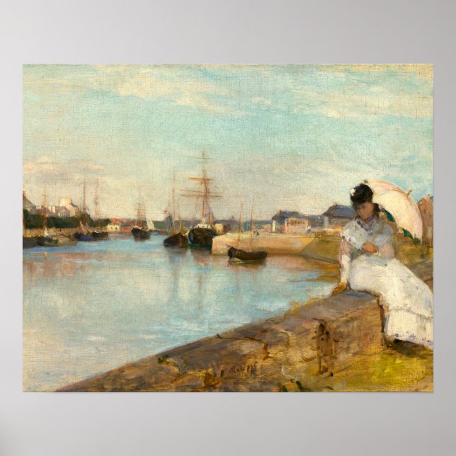 The Harbor at Lorient by Berthe Morisot Poster (Front)