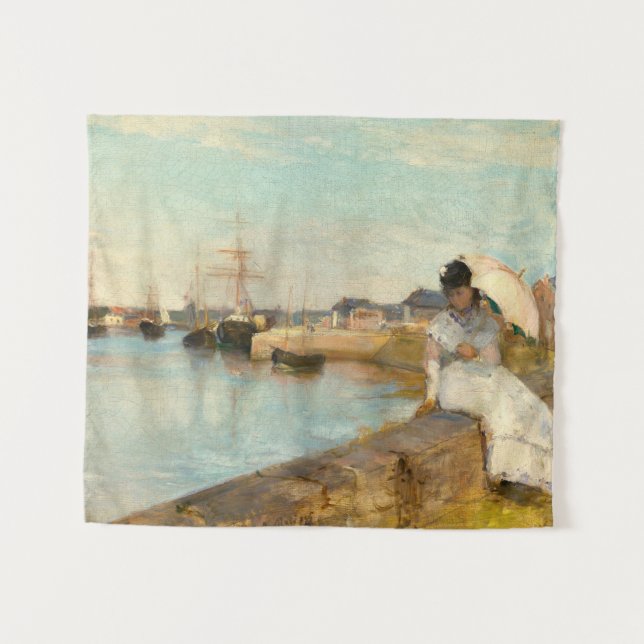 The Harbor at Lorient by Berthe Morisot Tapestry (Front (Horizontal))
