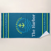 The Harbor Logo Beach Towel