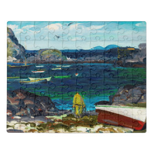 The Harbor, Monhegan Coast, Maine painting, Jigsaw Puzzle