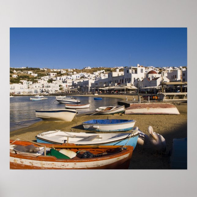 The harbor town with colorful fishing boats poster (Front)