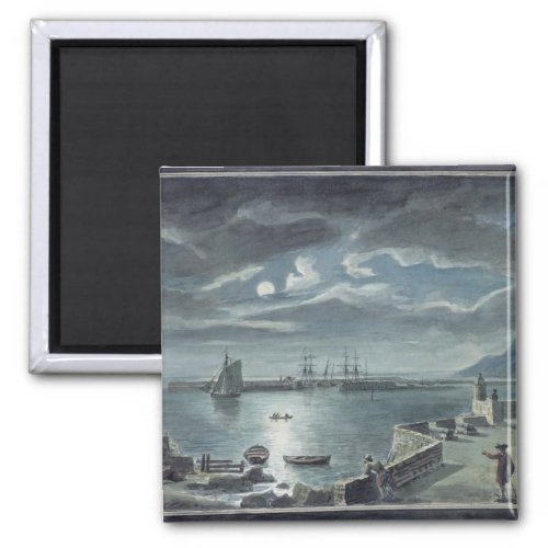 The Harbour and the Cobb Lyme Regis by Moonlight Magnet