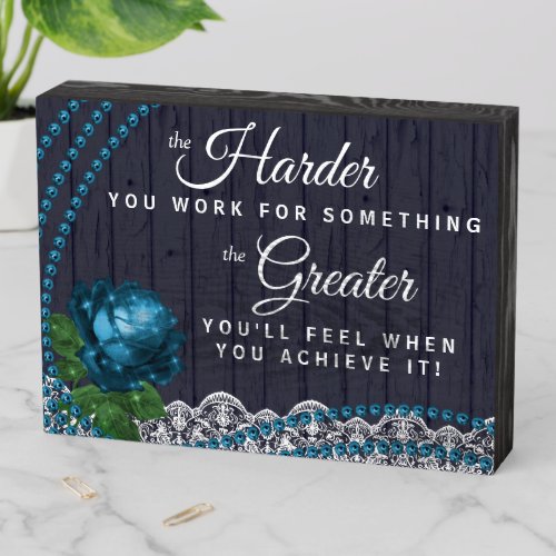 The Harder You Work Wooden Box Sign