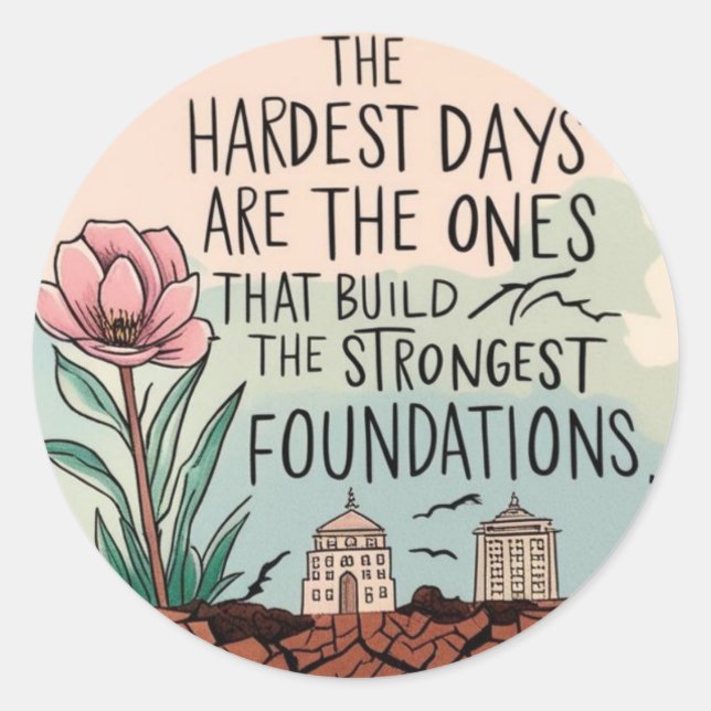 The Hardest Battles Classic Round Sticker (Front)