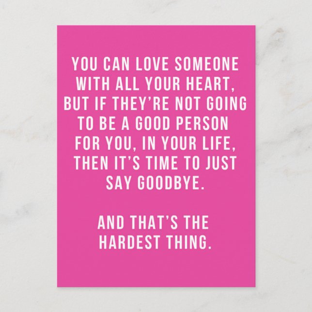 The Hardest Thing Quote Postcard (Front)