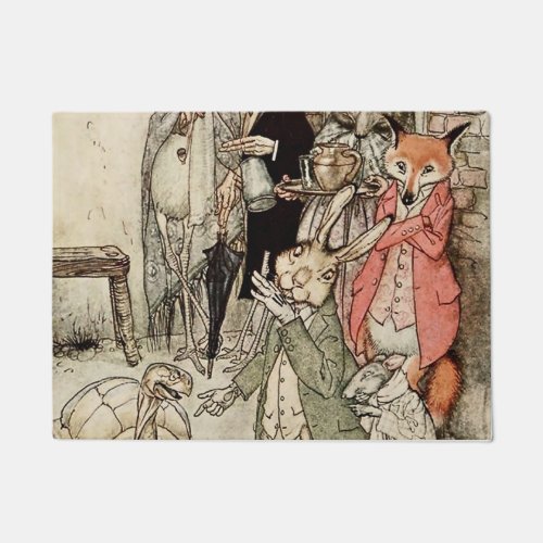 The Hare and the Tortoise by Arthur Rackham Doormat