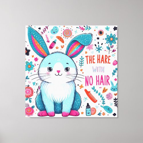 The hare with no hair canvas print
