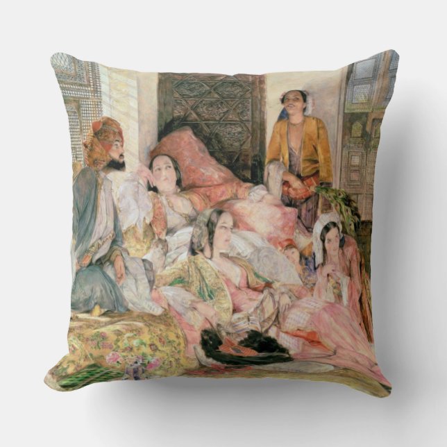 The Harem, c.1850 Throw Pillow (Front)