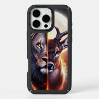 The harmony of the lion and the deer is very beaut iPhone 16 pro max case