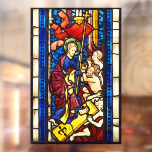 The Harrowing of Hell Faux Stained Glass Window Cling