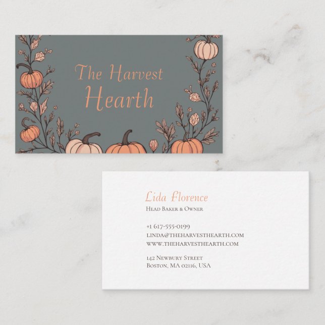 The Harvest Hearth Business Card (Front/Back)
