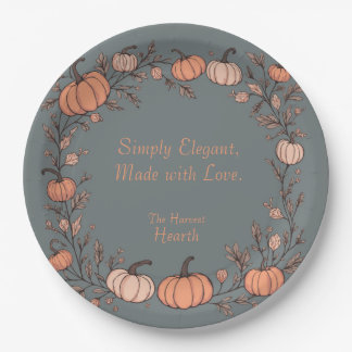 The Harvest Hearth (Gray) Paper Plates