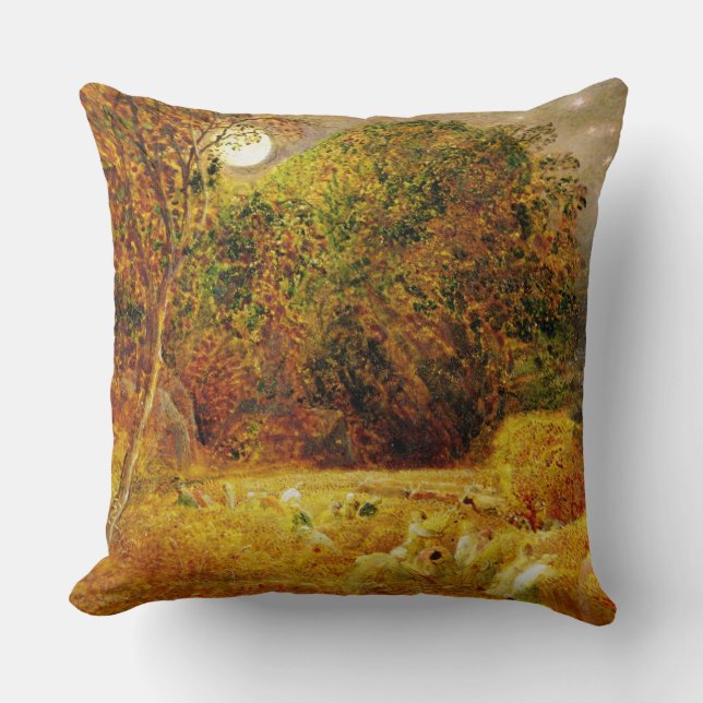 The Harvest Moon, 1833 (oil on paper laid on panel Throw Pillow (Front)