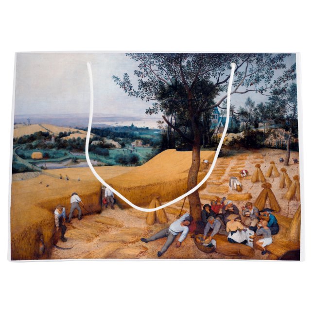 The Harvesters, Pieter Bruegel Large Gift Bag (Front)