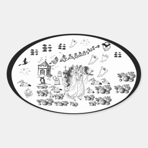 The Haunted Ceremony _ Oval Sticker