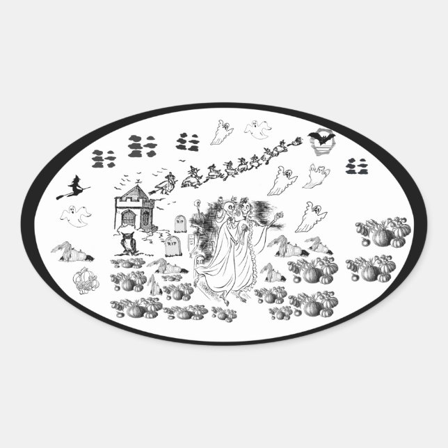The Haunted Ceremony - Oval Sticker (Front)