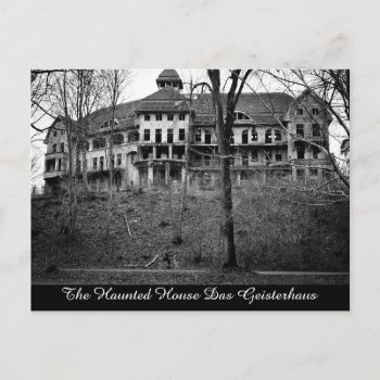 The Haunted House Das Geisterhaus Postcard by wheresthekharma at Zazzle