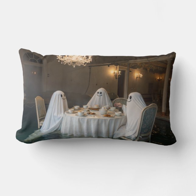The Haunted Tea Party Lumbar Pillow (Front)