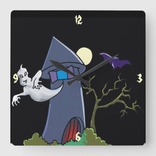 The Haunted Tree House _ Square Wall Clock