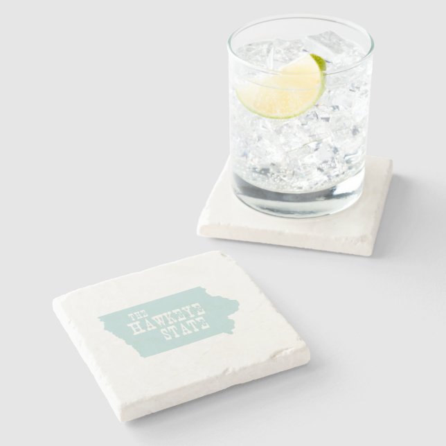 The Hawkeye State Iowa Nickname Iowan Iowegian Stone Coaster (Side)